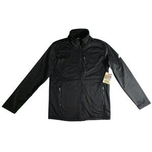 NWT Ozark Trail Men's Black Zip-Up Softshell Jacket With Zipper Pockets S Small